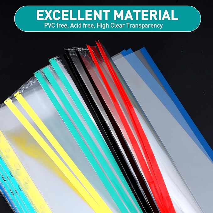 Sheet Protectors, PANDRI 400 Pack Color Heavy Duty Plastic Page Protectors - Image 4