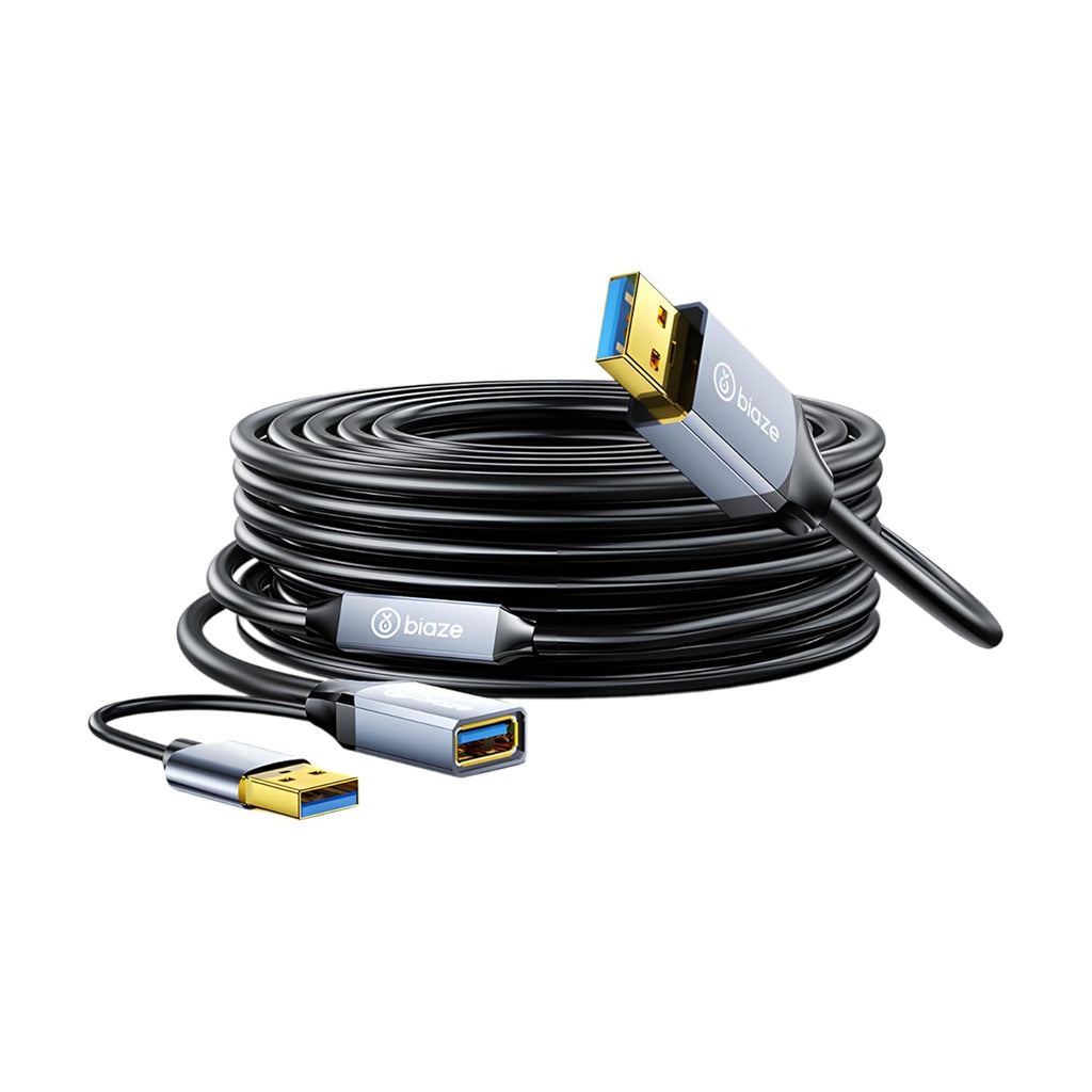 USB Extension Cable USB 3.0 Extension Cord Type A Male to Female Cord Nylon Braided High Data Transfer Compatible with USB Keyboard, Mouse, Flash Drive(50ft)