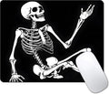 Cool Funny Skull Custom Mouse Pad with Non-Slip Rubber, Small Square Design for Wireless Laptop & Computer Mouse Pads for Desk, 9.5 x 7.9 inch Smooth Surface for Gaming & Office