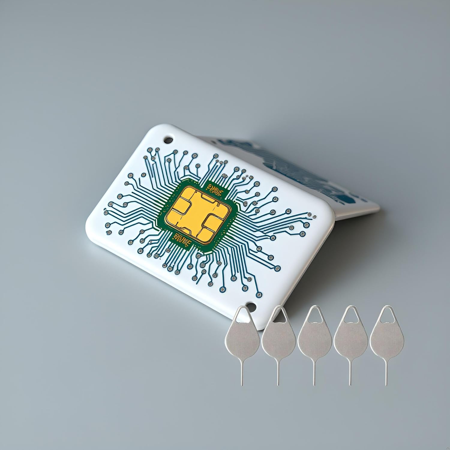 5 Pcs Silver Card Needle, Sim Card Tray Opening Removal Tool, Eject Pin Tool Replacement SIM Card Tools Accessories