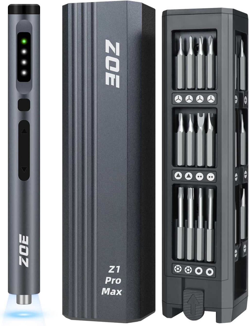 ZOE Electric Screwdriver, Mini Precision Screwdriver Set Cordless Screw driver Kit Small Power Magnetic Storage Bits, Settings Repair Tool Kit for Electronics Laptop Phone Camera Glasses Watch