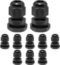 10 Pcs 1/4" NPT Nylon Cable Glands, IP68 Waterproof Adjustable Cord Grip Cable Connector Strain Relief Wire Protectors for 4-6mm Cable Diameter, Black