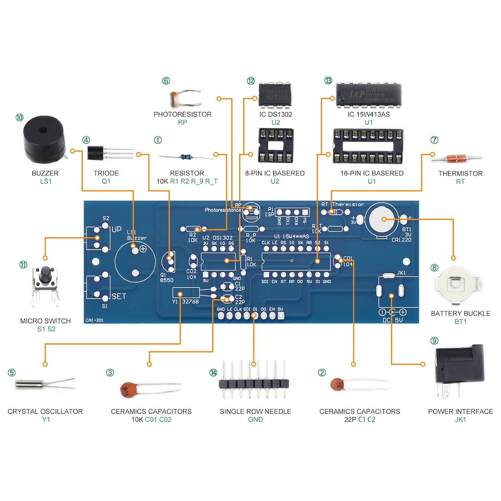 Soldering Practice Kit DIY RGB Digital Tube Adjustable Multifunctional Alarm Clock Electronics Projects Soldering Kit Welding Skills Learn Soldering Kit for DIYers (04SZ01)