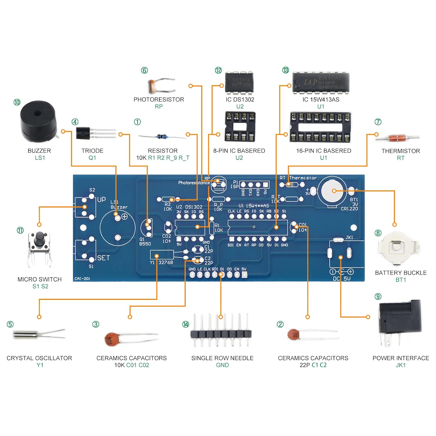 Soldering Practice Kit DIY RGB Digital Tube Adjustable Multifunctional Alarm Clock Electronics Projects Soldering Kit Welding Skills Learn Soldering Kit for DIYers (04SZ01)