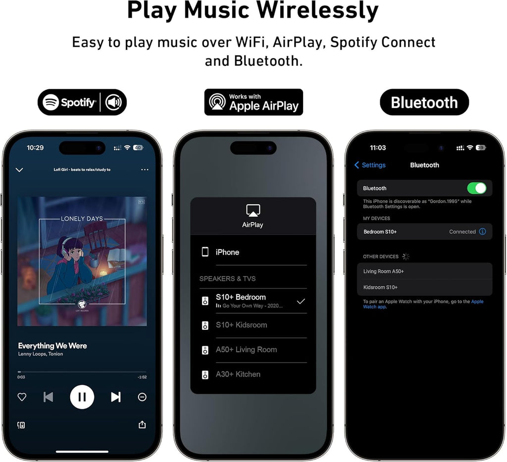 Arylic S10+ AirPlay Audio Receiver, Multiroom Stereo with SPDIF Out, WiFi & Bluetooth Music Streamer, Streams HD Lossless Music from Spotify, Amazon Music,Tidal etc.