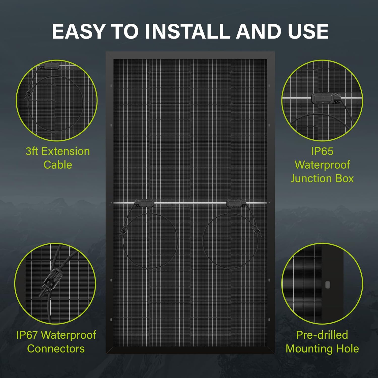 Newpowa Bifacial 200 Watt 12 Volt Solar Panel 10BB Monocrystalline Double-Side 25% High-Efficiency, PV Module Power Charger for RV Marine Boat Farm and Other Off-Grid Applications