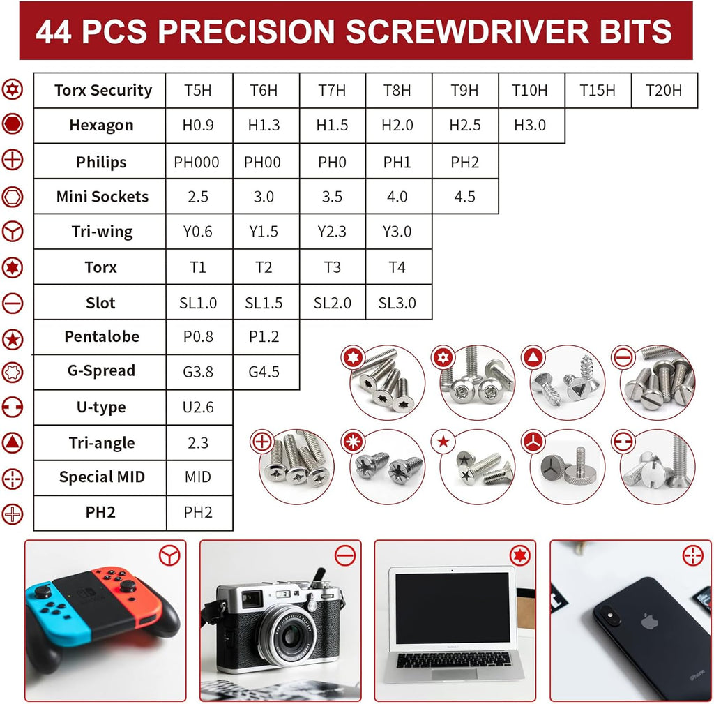 SHARDEN 58 in 1 Small Precision Screwdriver Set Magnetic Mini Screwdriver Set with Case Professional Electronic Tools Kit for iPhone, MacBook, Computer, Laptop, PC, RC, PS4, Xbox, Eyeglasses, Watch