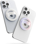 2-Pack Magnetic Phone Grip Holders Compatible with MagSafe, Soft-Touch Silicone Finger Loops for iPhone, Comfortable and Secure Fit (Clear Sparkle & Unicorn Gradient)