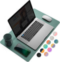 YSAGi Desk Mat, Mouse Pad,Waterproof Desk Pad,Large Mouse pad for Desk, Leather Desk Pad Large for Keyboard and Mouse,Dual-Sided Mouse Mat for Office (23.6" x 13.7", Pistachio Green + Green Blue)