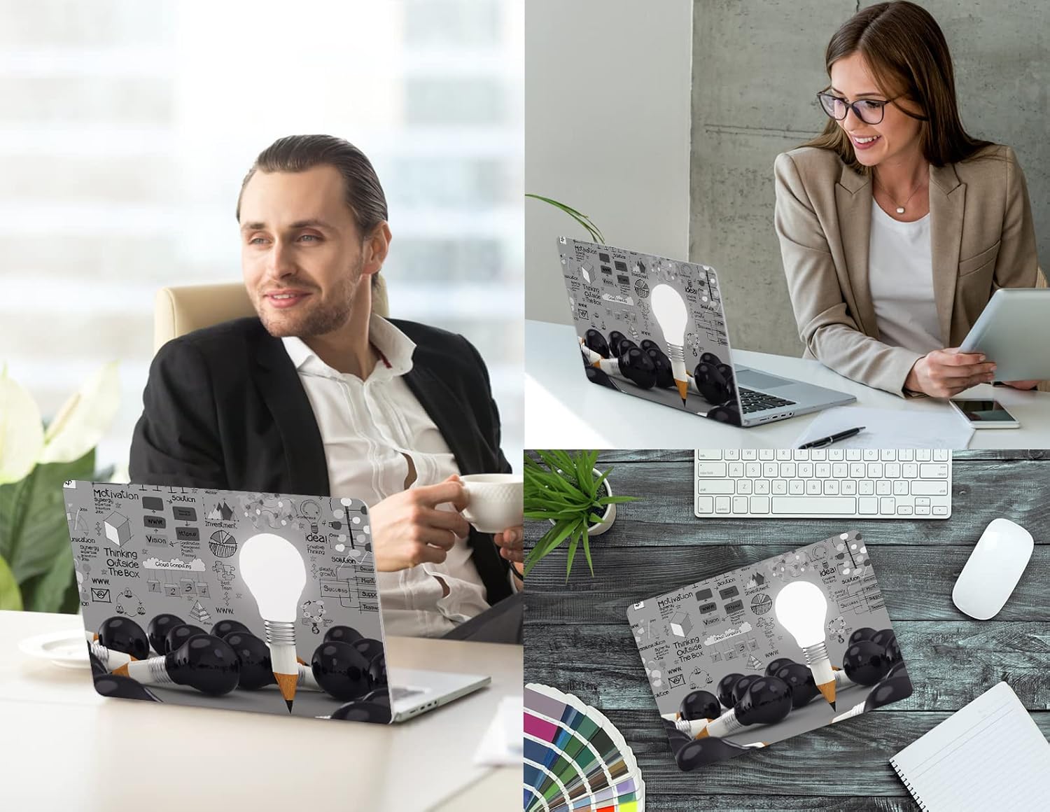 CISSOOK Creative Bulb Hard Shell Case for MacBook Pro 14 inch 2024 2023 2022 2021 Release Model M4 Chip A3112 A3185 A3401 / A2992 A2918 M3/ A2779 M2 / A2442 M1 with Touch ID 2021-2024