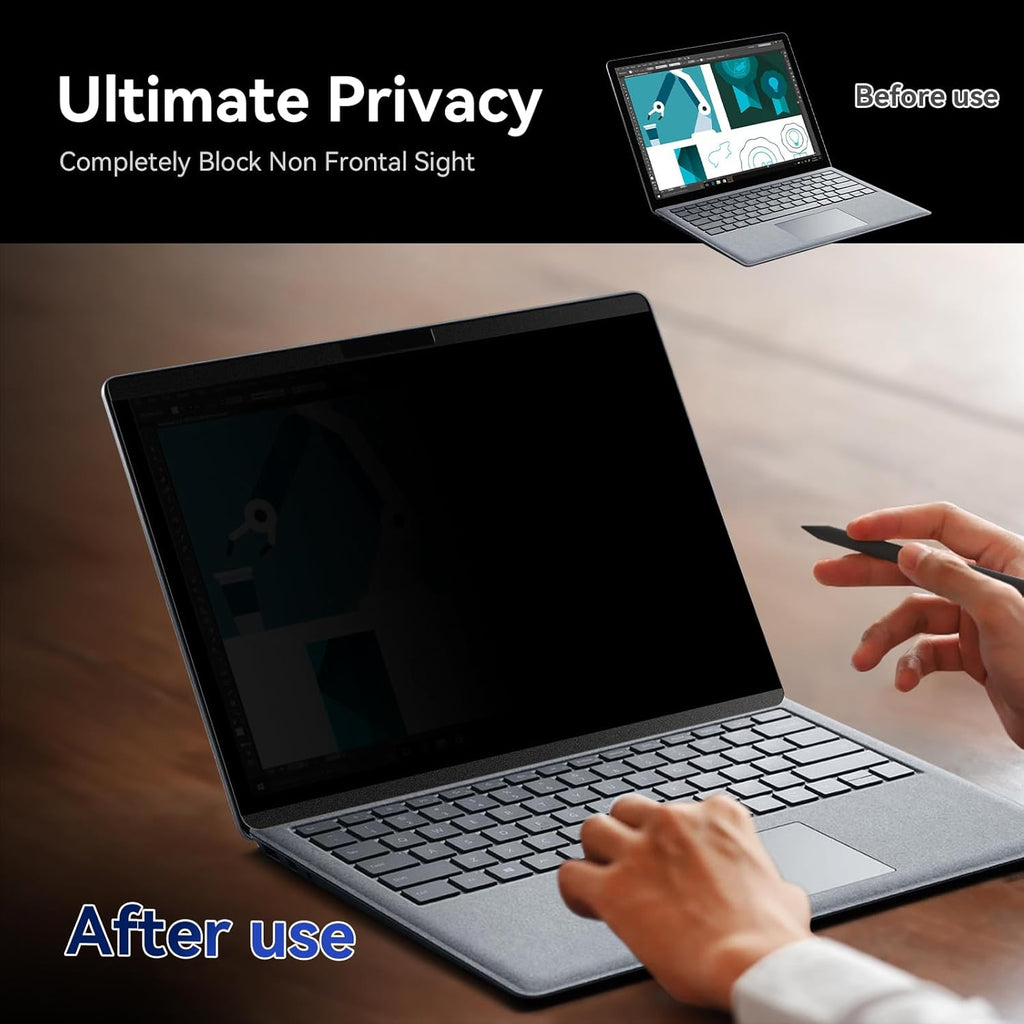 Magnetic Privacy Screen for 14.4 inch Microsoft Surface Laptop Studio 2/1, Removable Anti Glare Blue Light Laptop Privacy Filter, Anti Spy Black Protector Security Private