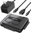 Unitek USB C to SATA 6Gbps IDE Adapter External Hard Drive Converter Kit for Universal 2.5/3.5 inch HDD/SSD Hard Drive Disk, DVD-ROM/CD-ROM/CD-RW, with USB C Connector & 12V/2A Power Adapter
