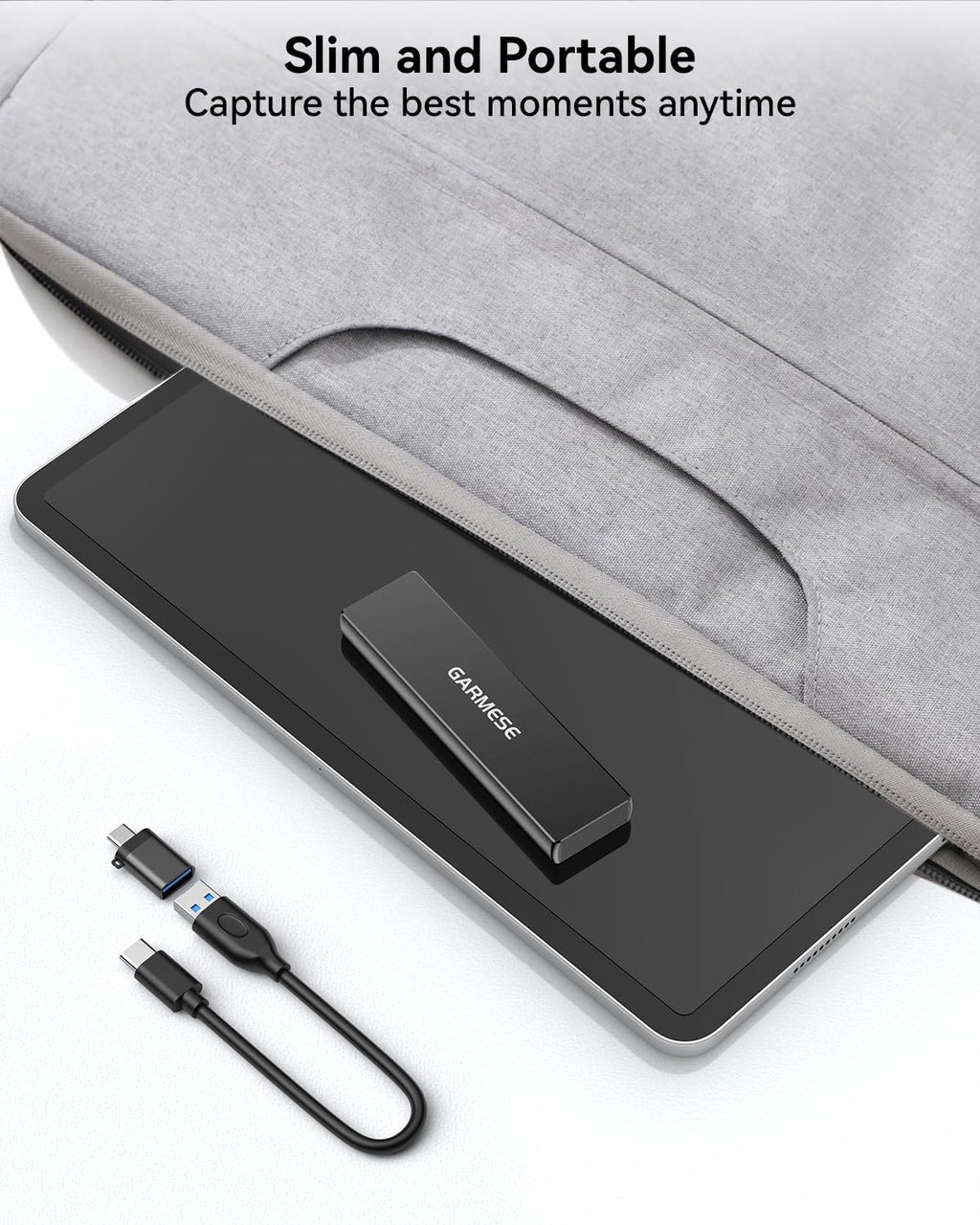 External SSD 512GB Portable SSD Speed Up to 1000MB/s USB 3.2 Gen 2, External Solid State Drives with Type-C Cable, Portable Solid State Drive for PC Mac Game Console