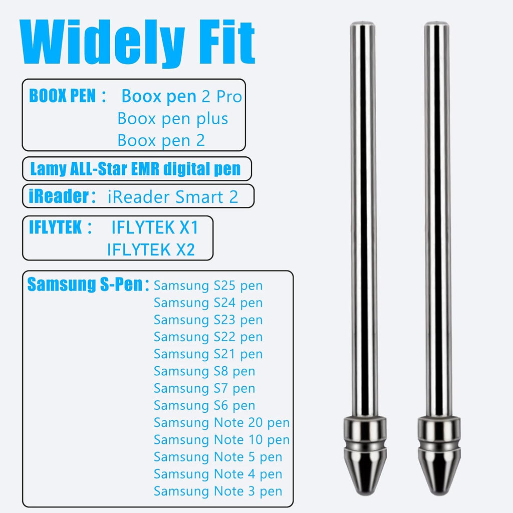 Universal Fit No Worn Out Fine Titanium Alloy Fine Pencil Nibs Compatible with BOOX Pen 2 Pro,iReader,IFLYTEK,Lamy AL-Star Digital Pen, Ballpoint Replacement Tips for eReader Digital Pen,2 Pcs