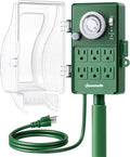 DEWENWILS Heavy Duty Outdoor Power Stake Timer, 24-Hour Mechanical Timer with 6FT Cord, 1800W/15A, Waterproof for Patio Lights, Halloween/Christmas Decorations, ETL Listed