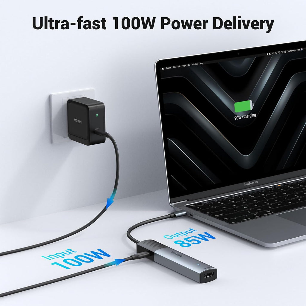 MOKiN USB C Hub, 5 in 1 USB CMultiport Adapter 8K HDMI(DP1.4 with DSC), 100W PD, 3 USB-A Data Ports, USBC Dongle for MacBook Pro/Air, iPad Pro, iMac, iPhone 15 Pro/Pro Max,XPS, Dell, Lenovo