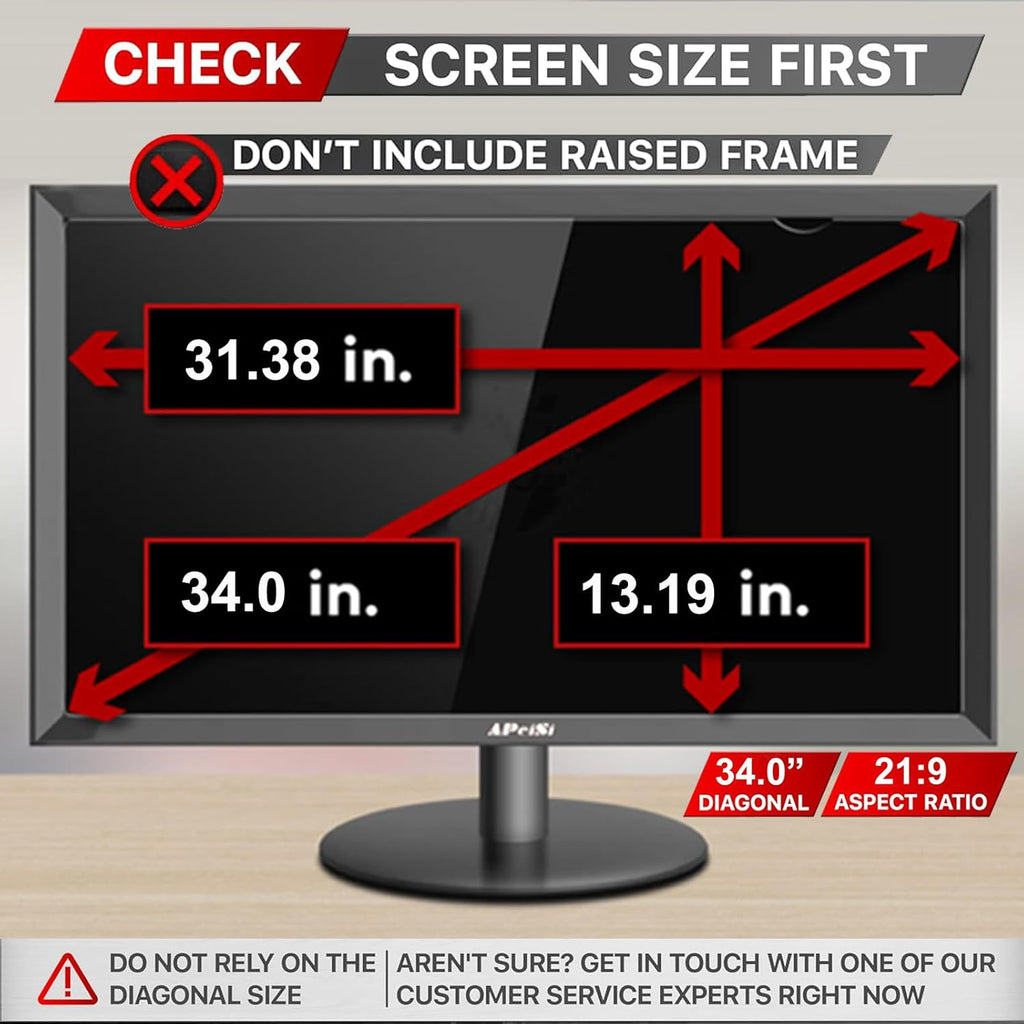 34 Inch Privacy Screen Filter for 21:9 Ultrawide Curved Monitor | Privacy Shield | Anti-Glare | Anti-Blue light Protector | Eye Protection | Computer Security Private Filter