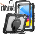 SCSVPN Case for iPad A16 11th Generation 11 Inch 2025/ iPad 10th Generation Case 10.9 Inch 2022, Shockproof Rugged Kids Transparent Cover w/Pencil Holder, Rotating Stand/Handle, Shoulder Strap, Clear