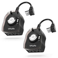 TiFFCOFiO Outdoor Timer Outlet for Lights, 24 Hour Mechanical, Outdoor Light Timer Waterproof, 2 Grounded Outlets for Home and Garden, 15A 1/2HP, Heavy Duty, CSA Listed (2 Pack)