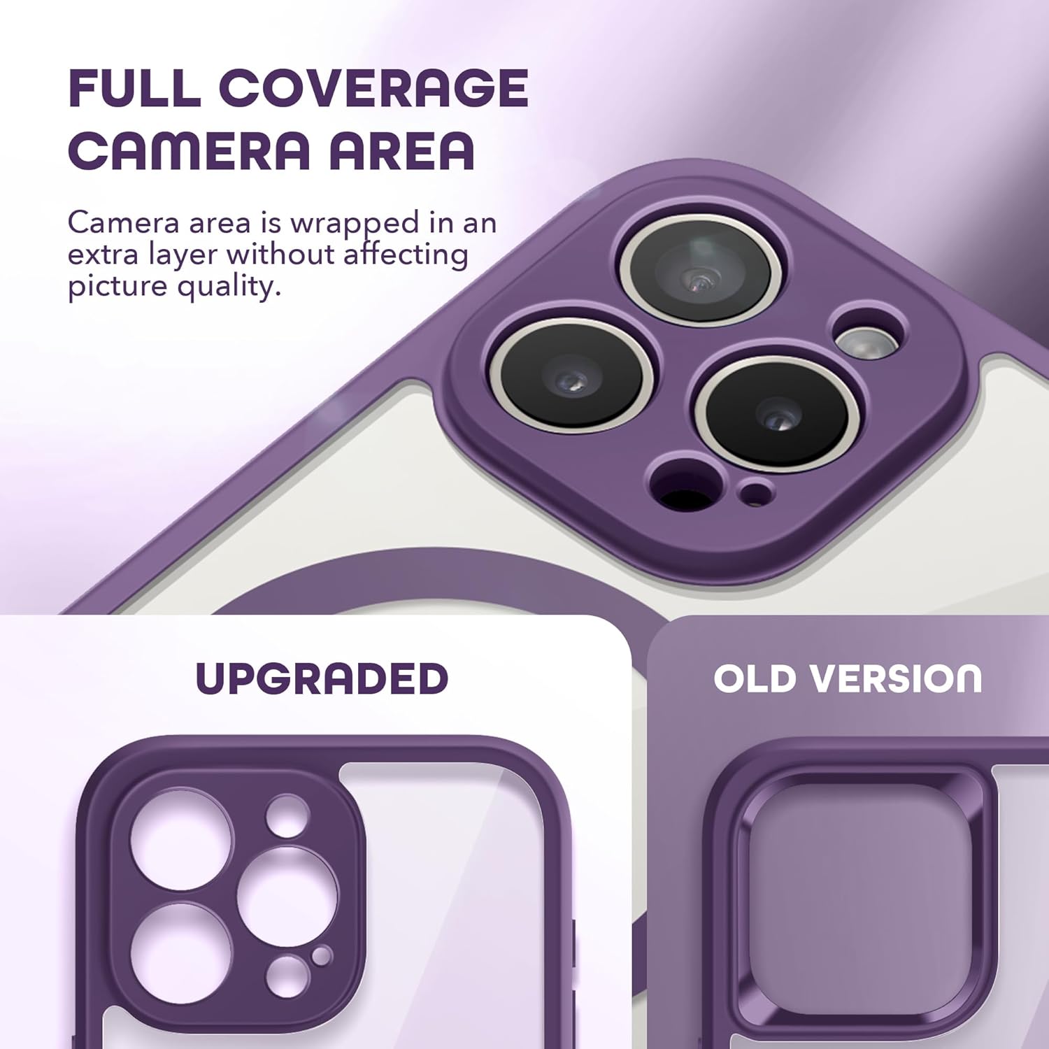 Magnetic for iPhone 15 Pro Case, Compatible with MagSafe, Built-in Privacy Screen Protector and Camera Protection, Anti Spy Full Body Dustproof Shockproof Hard Phone Case 6.1", Purple