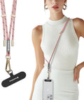 SWITCHEASY 6mm Adjustable Crossbody Phone Strap Compatible with Most Phones, Anti-Thefth & Ant-Drop, Hands Free for Phone Lanyard Crossbody with Strap Card Phone Tether Tab - EasyStrap (Peach Beige)