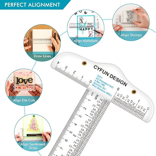 10PCS 6 Inches/15cm Acrylic Clear T-Square Ruler, Inches and Metric, T Square - Image 4