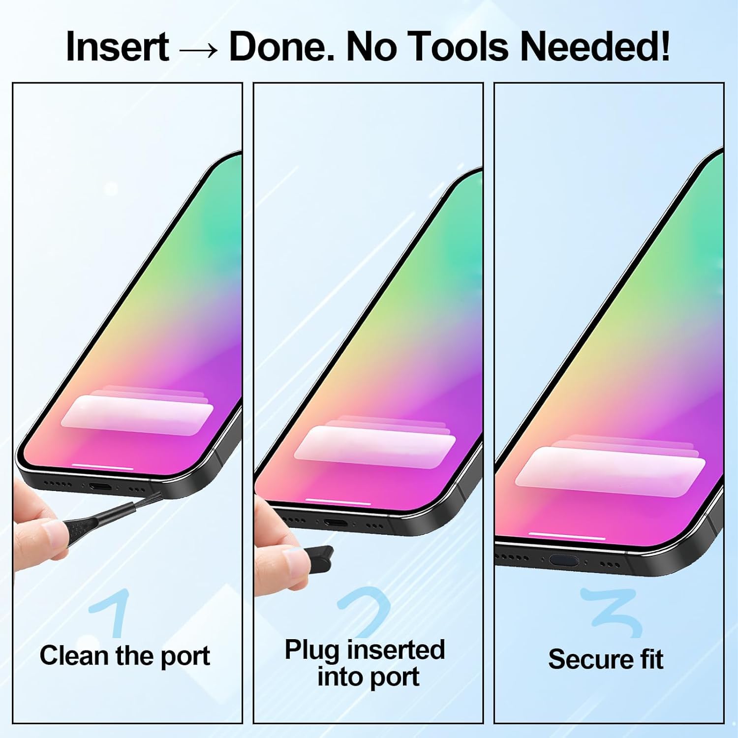 USB C Dust Plugs [60-Pack] -Anti Dust Plug Cover Charging Silicone Port Covers with Cleaning Brush Universal Type-C Protector for All USB C Devices