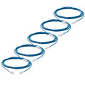 TRUECABLE Cat6 Component Rated Patch Cable, Unshielded (U/UTP), 14ft, Blue, 28AWG Solid Copper, Snagless 10G High-Speed Ethernet Cable, PoE++ 4PPoE 100W, UL Listed, RoHS-3, 5 Pack
