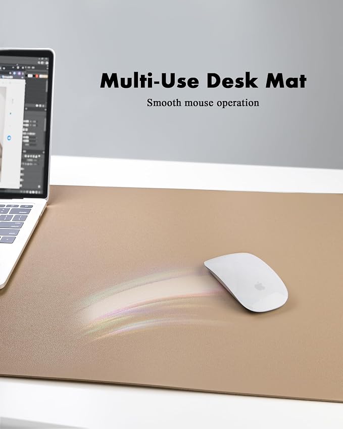 YSAGi Double-Sided Desk Pad, 35.4"x17"Leather Desk Mat, Eco Cork Desk Pad - Image 4