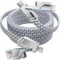 4 in 1 Charging Cable 5FT -MAX 66W Fast Charging Multi Charging Cable for All Devices, USB A/C to C/Lightning Cable Multiple iPhone Charger Cord for iPhone 16/15/14/13/iPad/Android/Tablets and More
