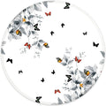 ITNRSIIET Round Mouse Pad with Stitched Edge Premium-Textured Waterproof Non-Slip Rubber Base Desktop Protection Mat Diameter 8.7 inches, Flowers and Butterflies