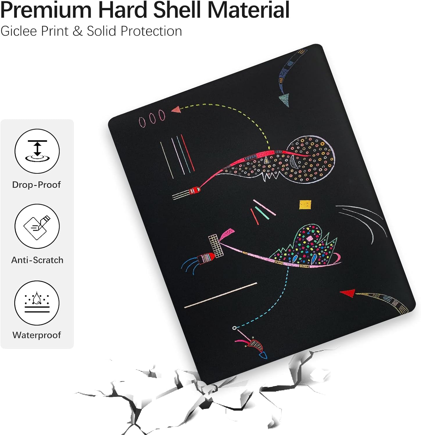 Berkin Arts for MacBook Pro 14 inch Cover A3401 A3185 A3112 A2992 A2918 A2779 A2442 with M4 M3 M2 M1 Chip(2021-2024 Release) Keyboard & Screen Cover Naive Art Illustrated (Two Sides by Kandinsky)