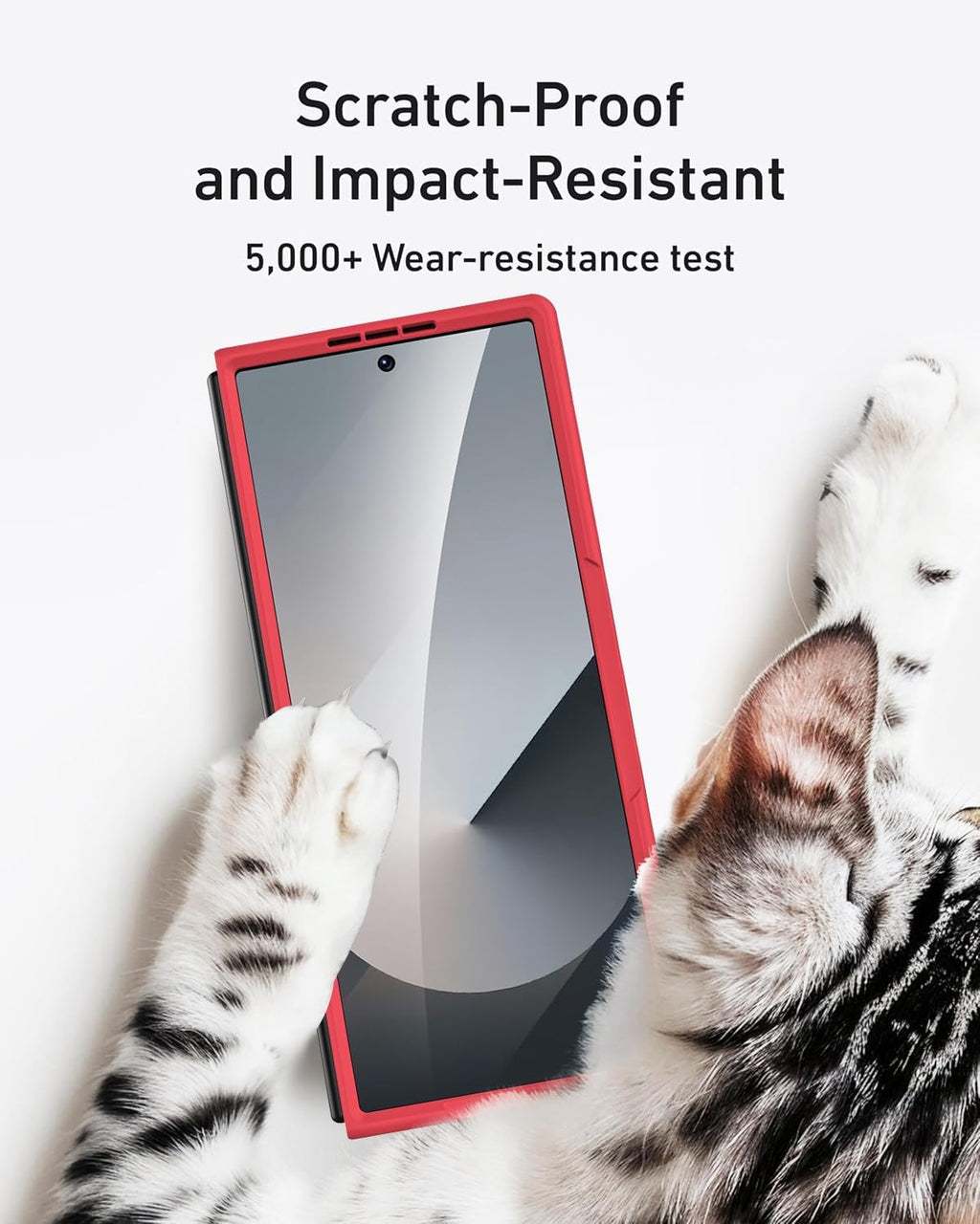 Miimall for Samsung Galaxy Z Fold 6 Case with S Pen Holder Slot [Military Grade Drop] [Built-in Privacy Screen & Invisible Kickstand] Slim Thin Protective Phone Case for Galaxy Z Fold 6 5G Cover Red