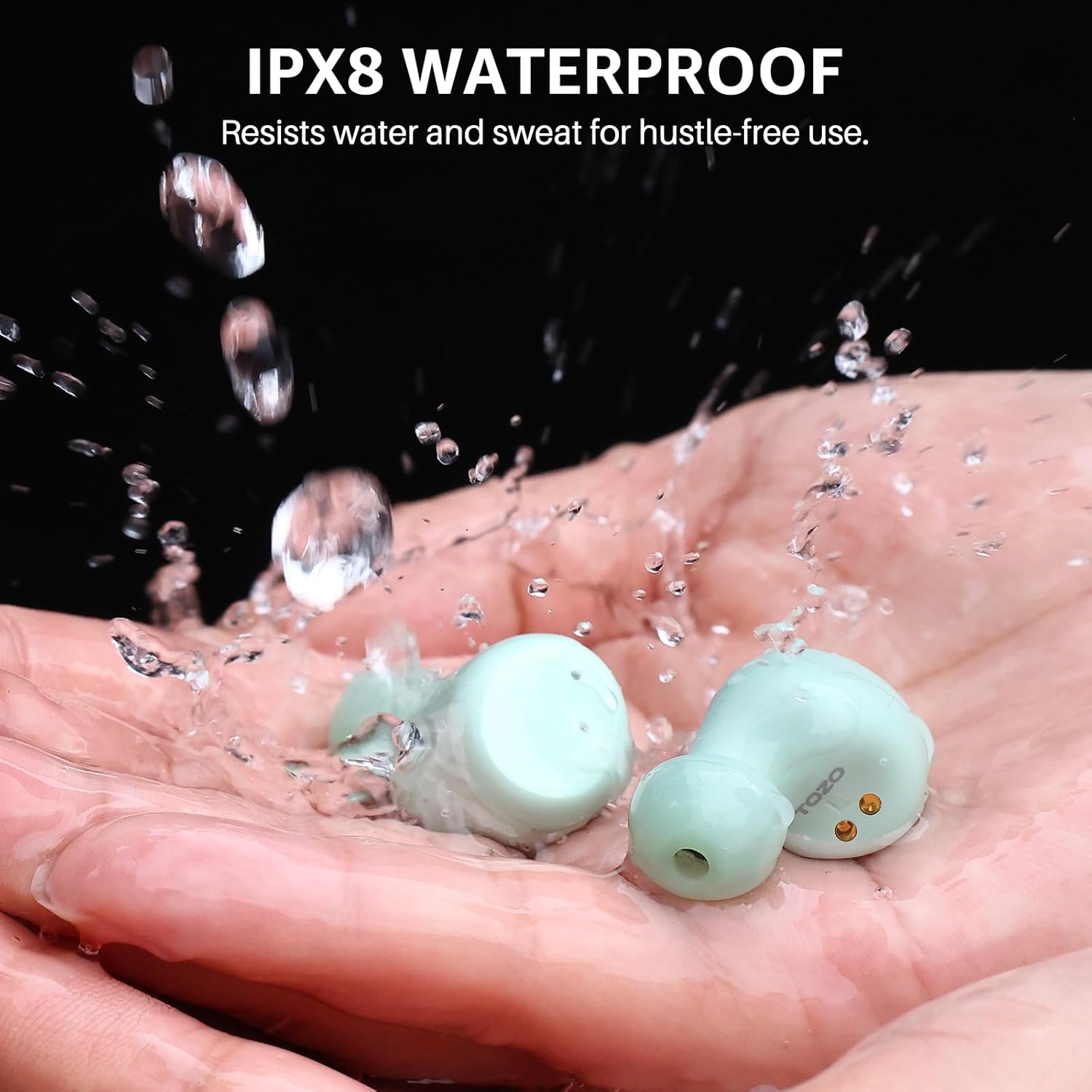 TOZO T6 Wireless Earbuds, Bluetooth 5.3 Ear Buds, Stereo Sound in Ear Headphones, 50 Hours Playtime, Wireless Charging Case, APP Customizable EQs, IPX8 Waterproof Earphones