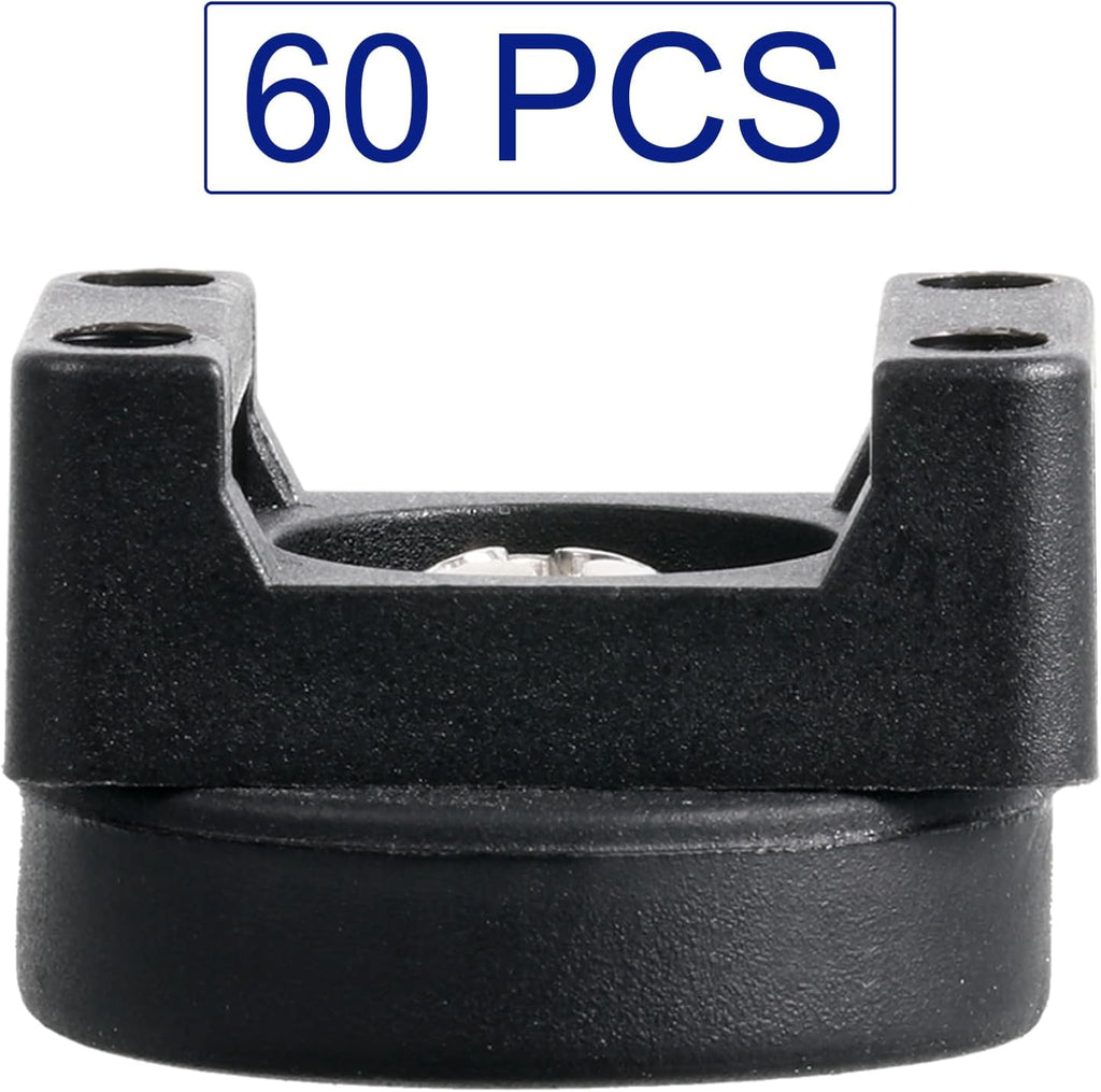 Yookeer 60 Pcs Magnetic Zip Tie Mount Base Black Magnetic Cable Clips Wire Holder Multipurpose Cable Ties Management Base Electrical Supplies for Wire (22 mm)