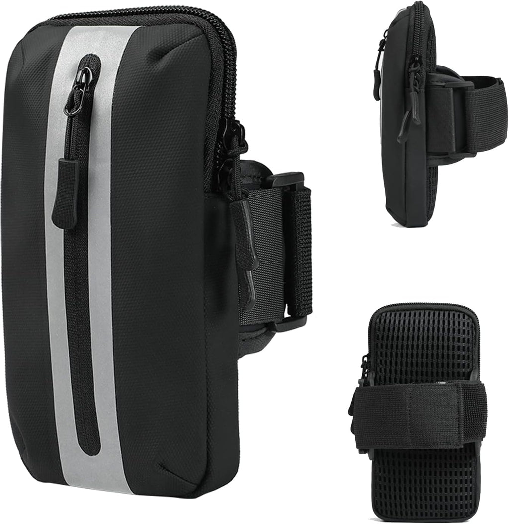 Running Phone Holder Armband, iPhone Arm Bands for Exercise, Running Arm Bands for Cell Phone, Phone Purse Cell Phone Holder for Walking (Black)
