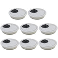 Desk Grommet 2-3/8" (60 mm), Desk Cord Hole Cover, Cable Grommet ABS Plastic, Desk Hole Grommet for Office and Home Table Cable, Detachable Cable Cord Organizer (Silver Sand 8 Pcs)