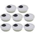 Desk Grommet 2" (50 mm), Desk Cord Hole Cover, Cable Grommet ABS Plastic, Desk Hole Grommet for Office and Home Table Cable, Detachable Cable Cord Organizer (Silver Sand 8 Pcs)