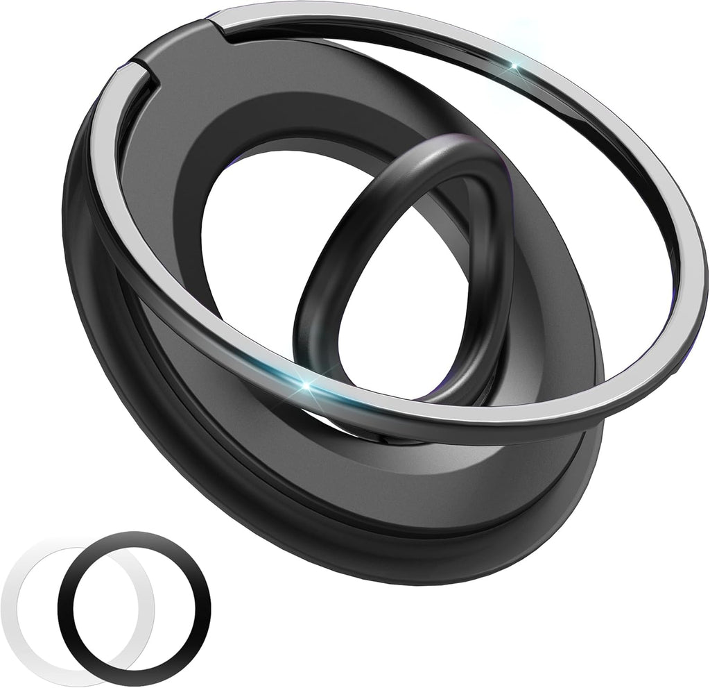 [2025 Newest] Magnetic Phone Grip for MagSafe Ring Holder, Magnet Phone Grip Stand Finger Kickstand Two-Sided Magnetic Compatible with iPhone 16 Pro/Max 15 14 13 12 11 Plus&Android