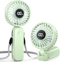 Portable Handheld Fan, 5000mAh Rechargeable Battery, Max 15H Cooling, 4 Speeds, LED Display, Foldable Design, 3-IN-1 Personal Pocket Fan with lanyard for Travel Outdoors Makeup Concert Commute
