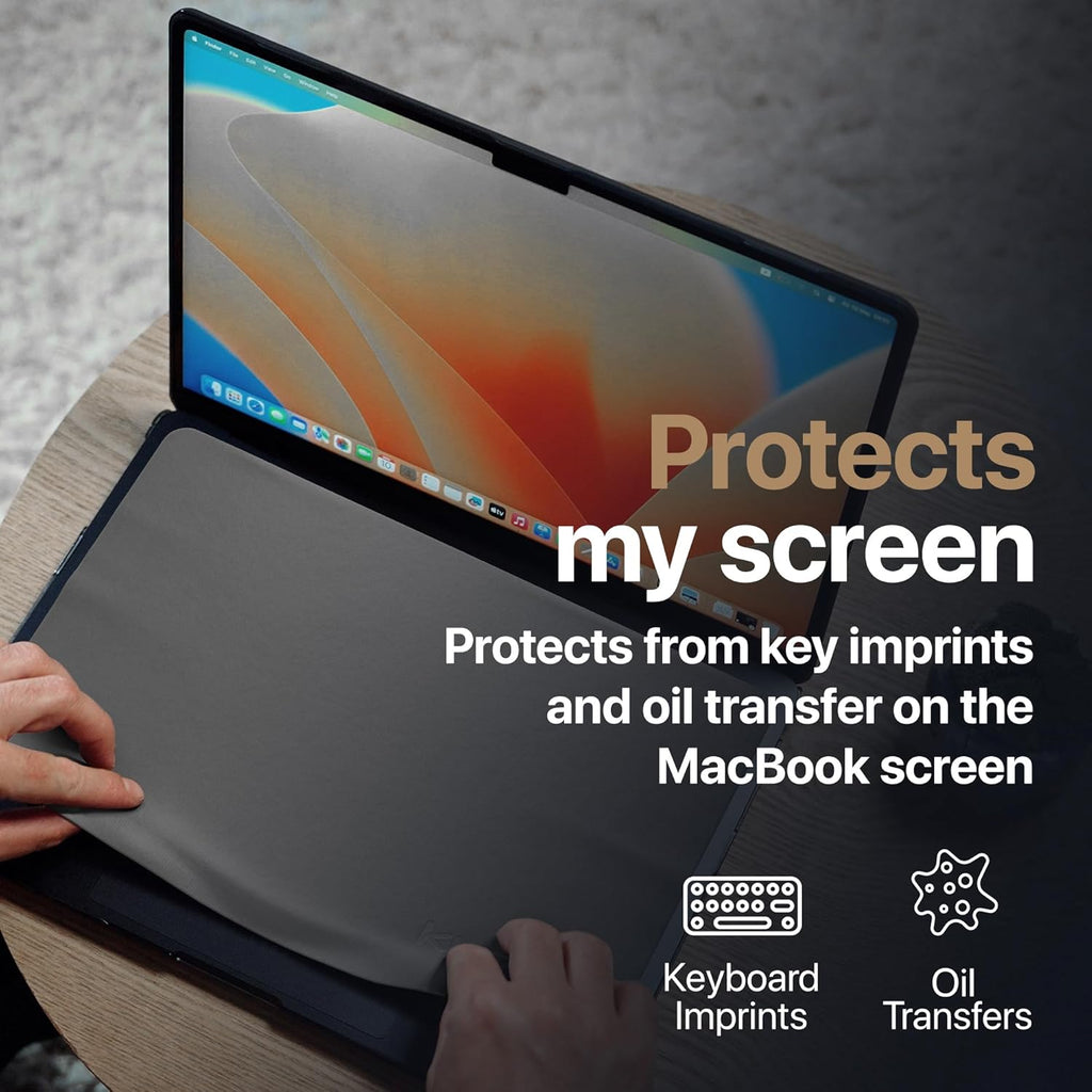 Kuzy Premium Keyboard Cover Cloth with Screen Imprint Protection - Lint Free Microfiber Cleaning Cloth - Computer Screen Cleaner Compatible with MacBook Pro Air 13" and MacBook Pro 14", 1 pk