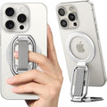 [2025 Newest] SUPERONE for Magsafe Phone Grip for Magnetic Kickstand Compatible with Mag Safe Finger Loop, 4-in-1 Phone Ring Holder Strap for Magnetic iPhone 16/15/14/13/12 (Silver)