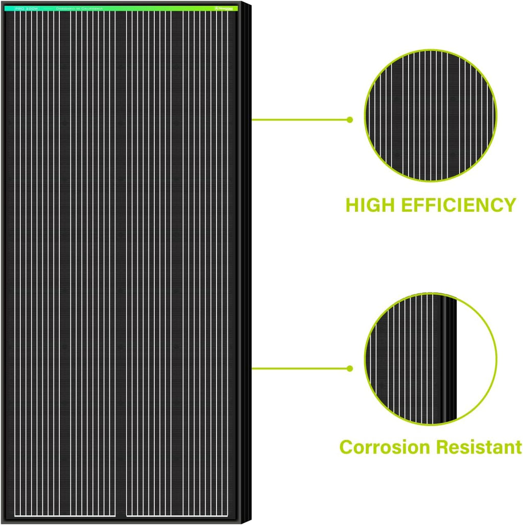 Newpowa PRO 200 Watt 12 Volt Monocrystalline 200W 12V Solar Panel, 9 busbar PV Module, High Efficiency Mono Module RV Marine Boat Off Grid