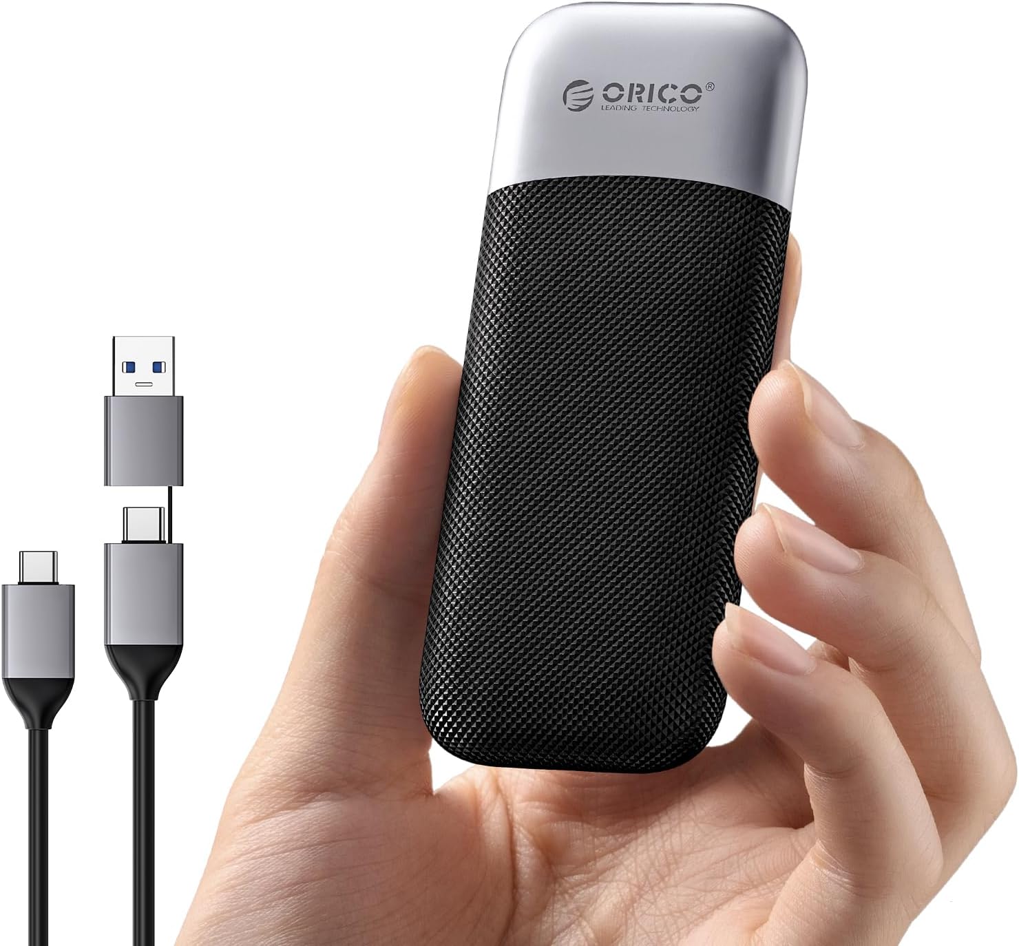 ORICO 512GB Portable SSD, Up to 1050MB/s, Compact with 2 in 1 USB C & A Cable, External Solid State Drives, Reliable Storage for USB C Smartphone, Tablet, PC - M10PRO