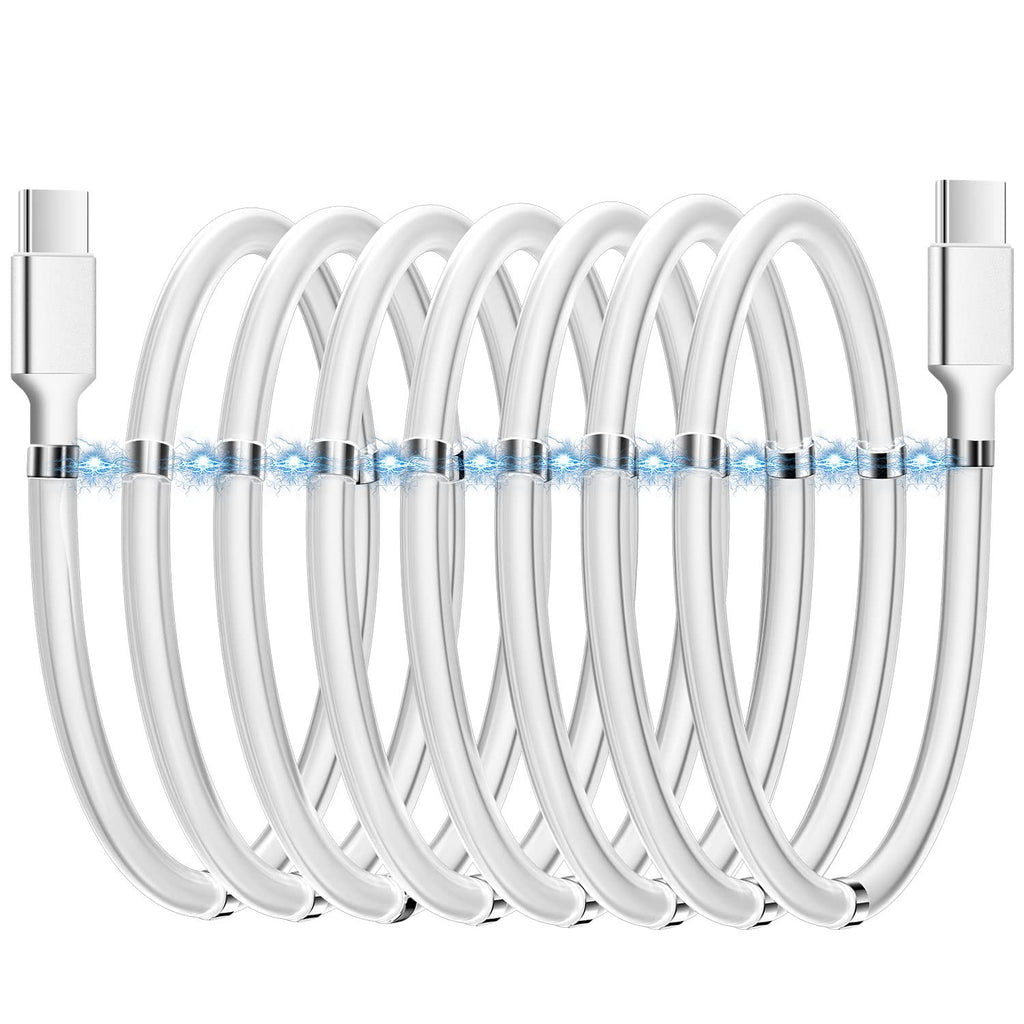 AICase Magnetic Charging Cable, Type C to Type C (6.5 FT) Super Organized Charging Magnetic Absorption Nano Data Cable for Samsung S23/S22/S21/S20 Ultra, MacBook Pro/Air, iPad Pro 12.9 11 Air Mini