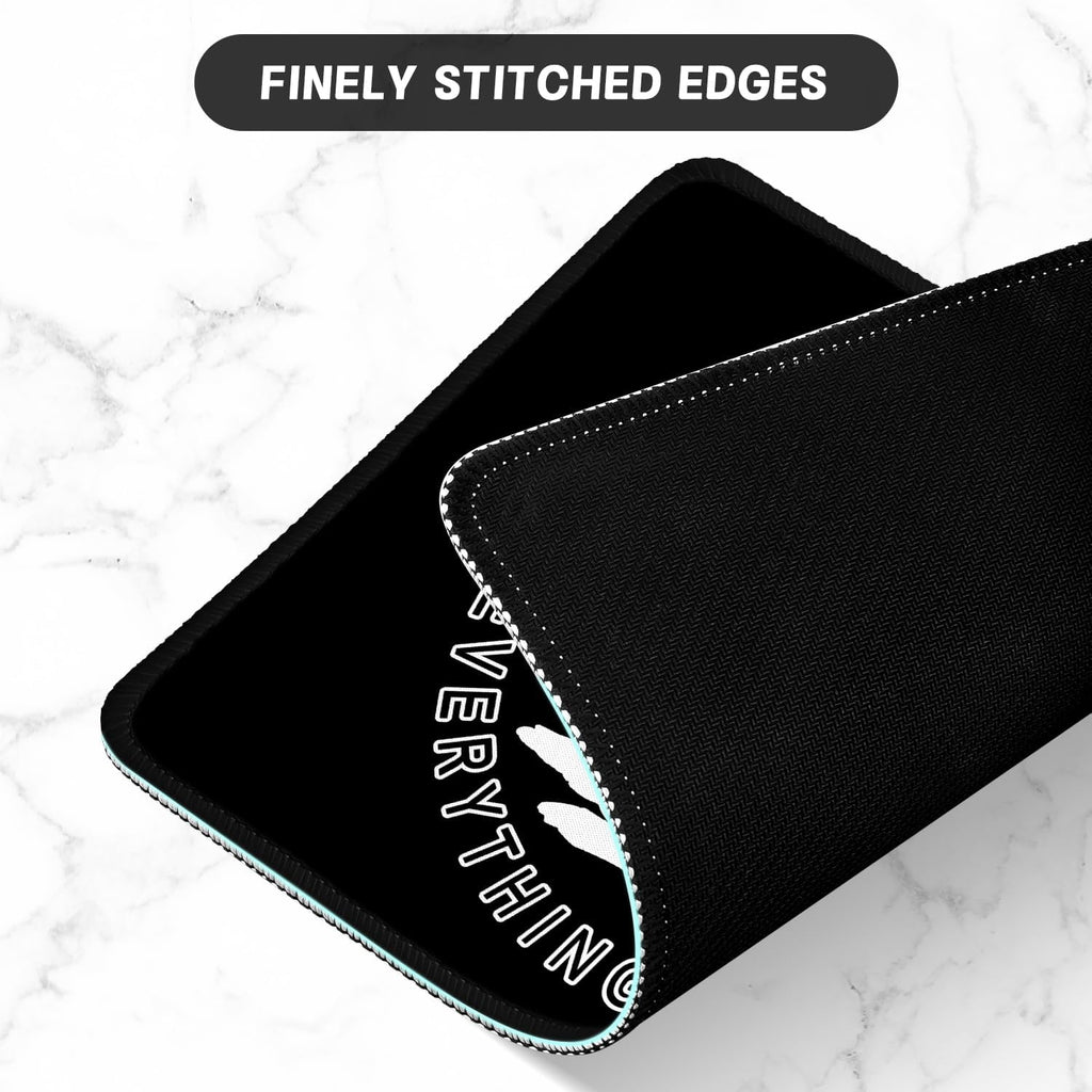 ITNRSIIET Mouse Pad with Stitched Edge Premium Textured Smooth Precise Operation Waterproof Washable Non-Slip Rubber Base Desktop Protection Mat, 10.2×8.3×0.12 inches, Funny Cat