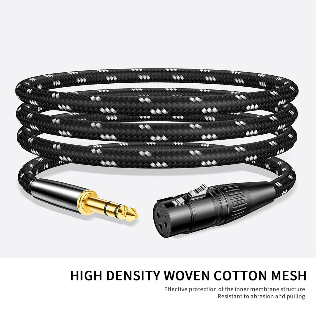 Kumiho XLR Female to 1/4 Inch 6.35mm TRS Stereo Cable Hi-Fi Balanced Bi-Shielded Interconnect Patch Cables for Microphones, Amplifiers, Mixers, Speakers 5FT