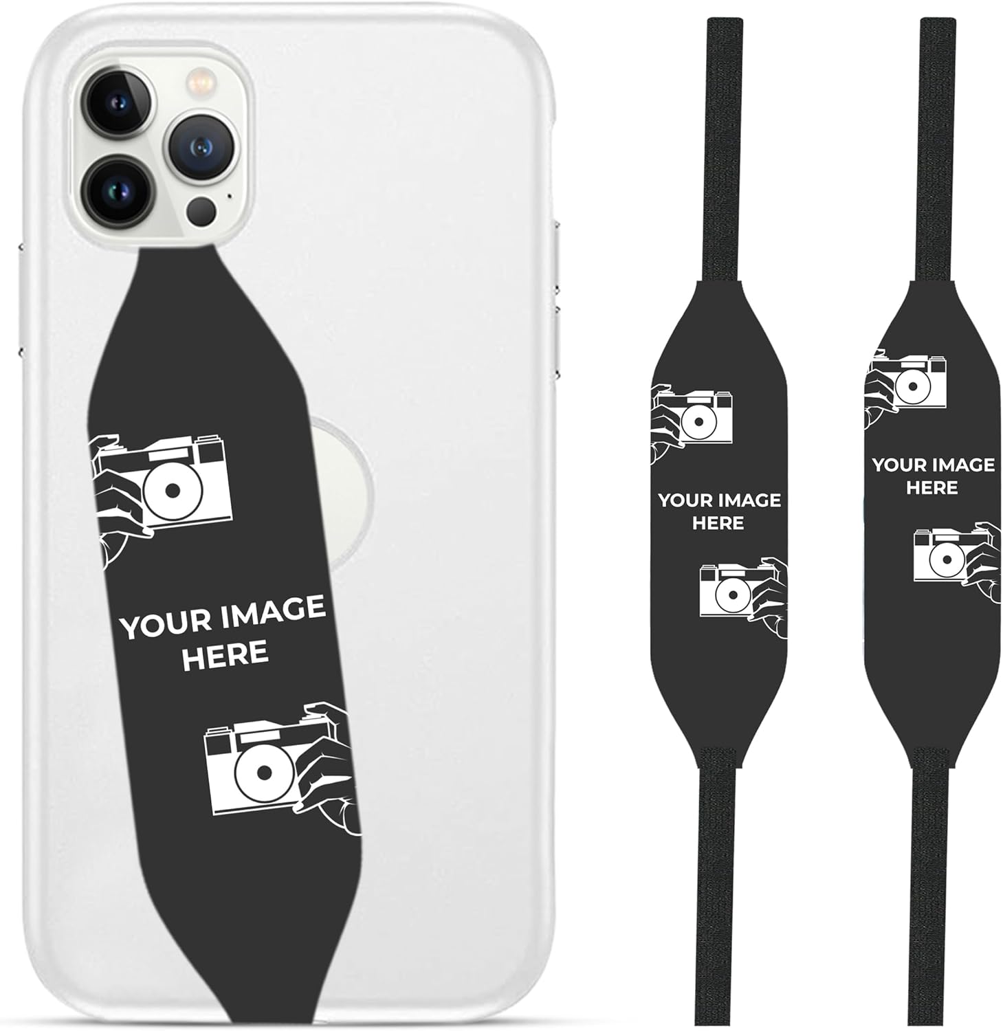 Phone Grip Strap - Pack of 2 Reversible Finger Holder for Phone Back, Customizable Anti-Slip Design, Wireless Charging Compatible Detachable Holder for iPhone - Animals Custom