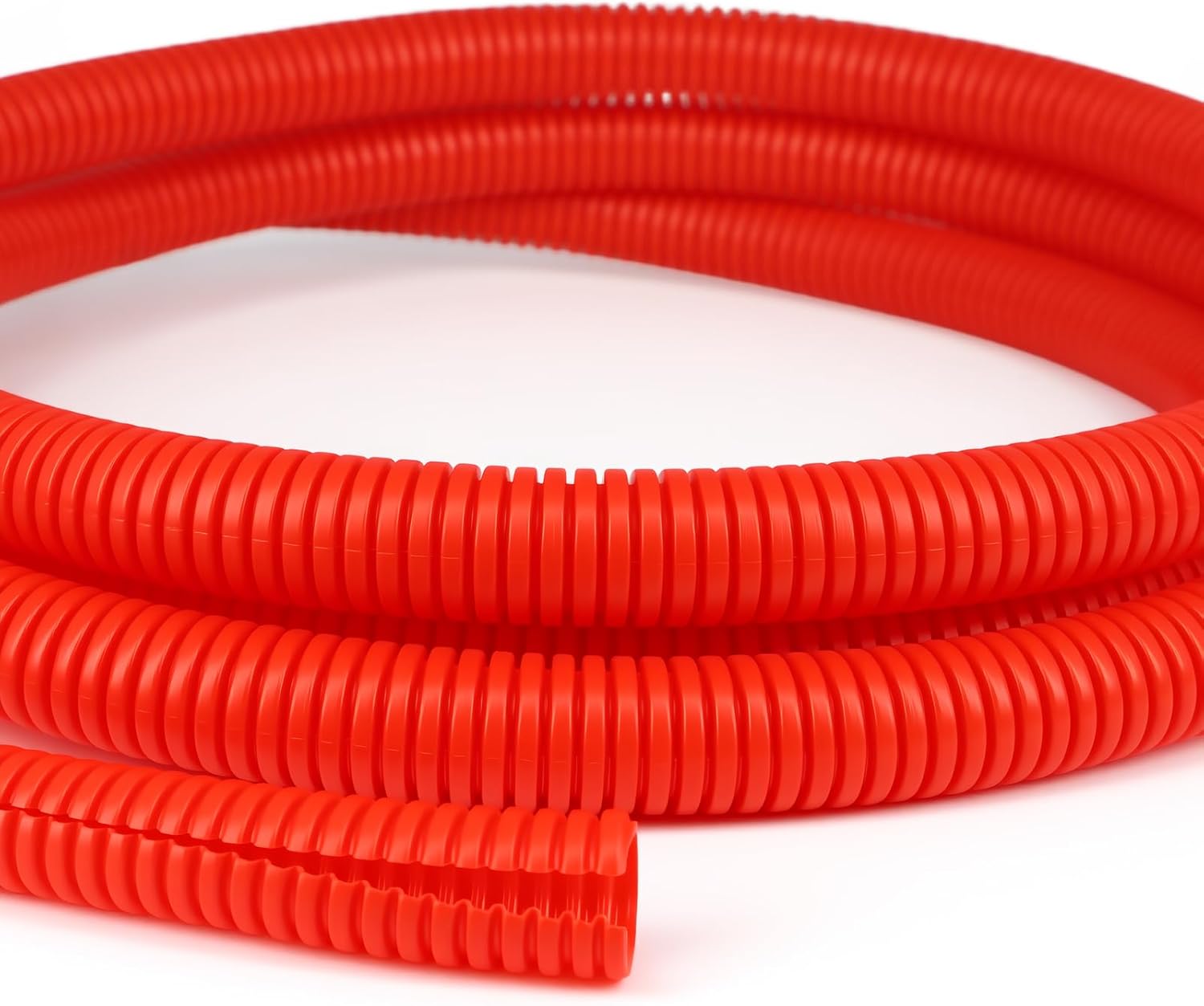Split Wire Loom Tubing, 10,25ft Cord Protectors from Pets No Chew, Flexible Wire Covers Cord Protectors, Protective Split Cable Sleeve for Automotive Home Industrial Wires(Red, 1.12inch-25ft)