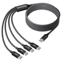 USB C Splitter Multi Charging Cable, Dual Type C Charger Cord,4 in 1 Multiple Nylon Braided Cable with 4 Type-C Connectors Compatible with iPhone 15 Pro Max/Samsung Galaxy/Tablets/Google-1Pack 5FT.